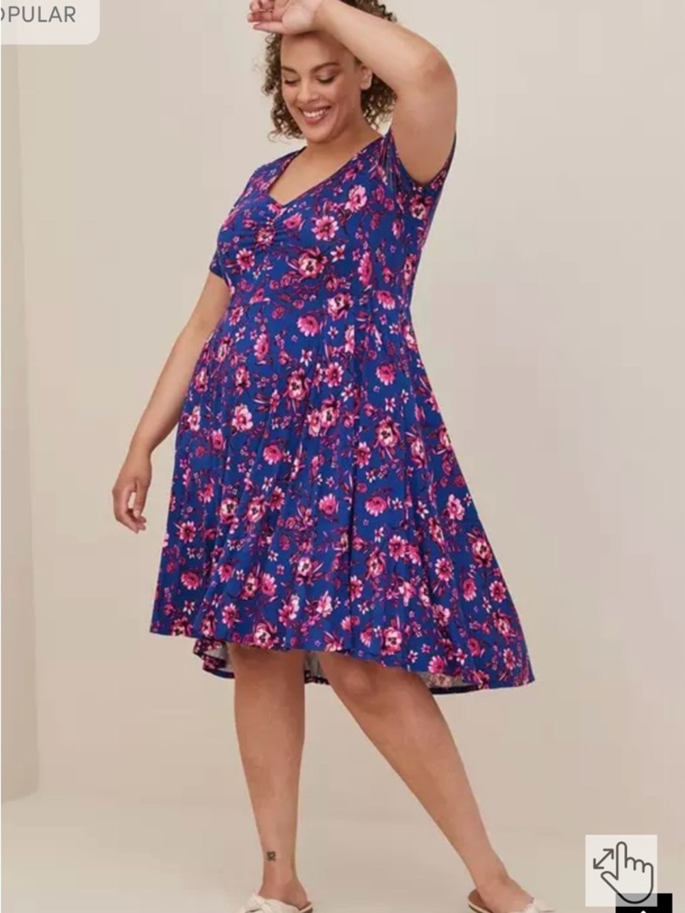 Torrid Floral Mini Super Soft Cinch Front Skater Dress Size 3X